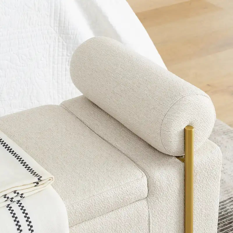 Banc de rangement en velours rembourré