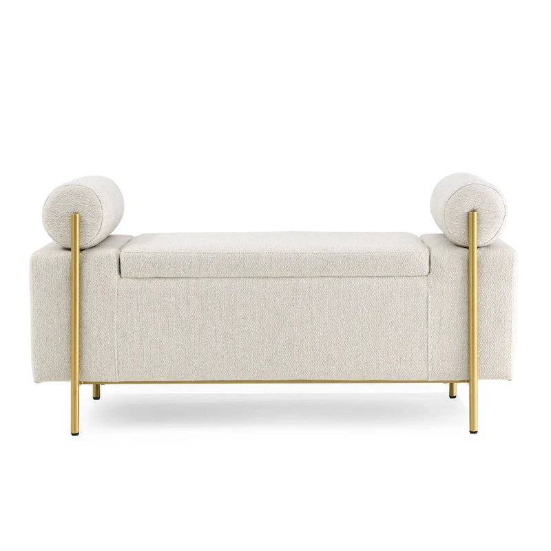 Banc de rangement en velours rembourré