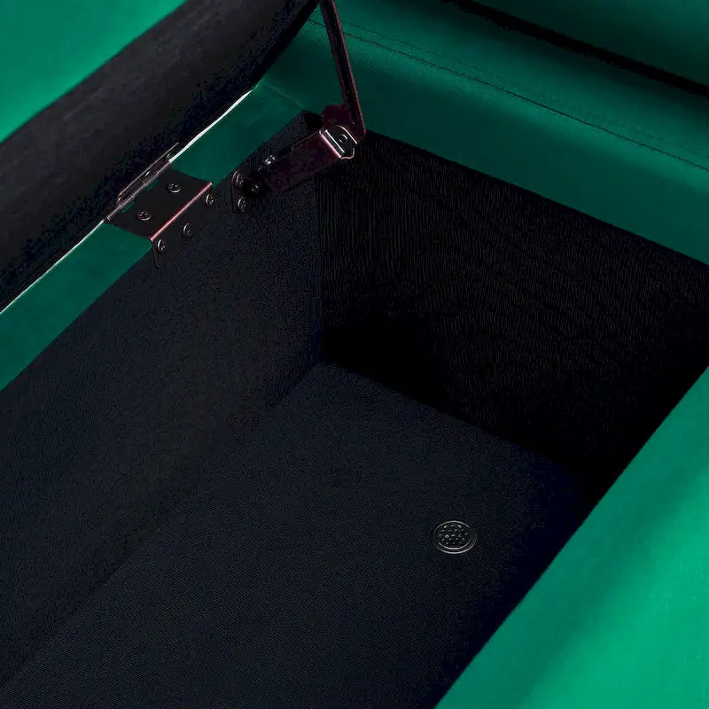 Banc de rangement en velours rembourré