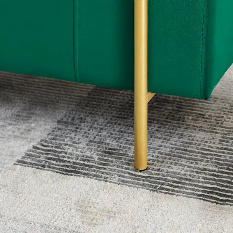 Banc de rangement en velours rembourré