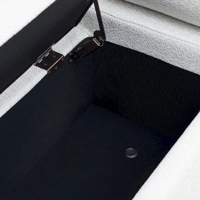 Banc de rangement en velours rembourré