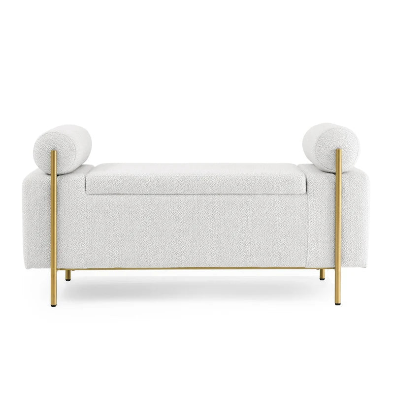 Banc de rangement en velours rembourré