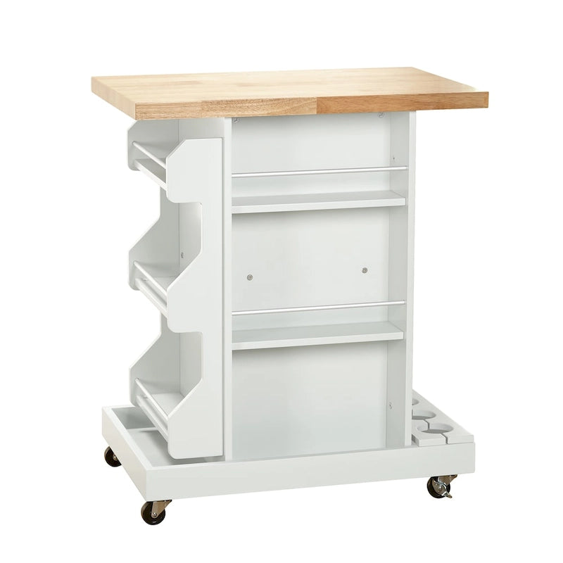 Chariot de cuisine roulant avec rangement pour bouteilles de vin