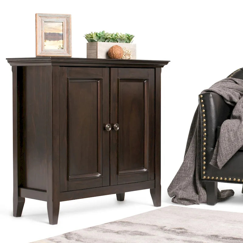 Meuble bas de rangement transitoire en bois massif 32L x 14P x 31H