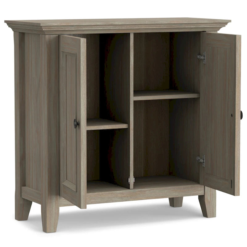 Meuble bas de rangement transitoire en bois massif 32L x 14P x 31H