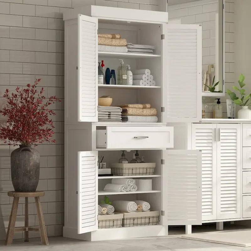 30" Bathroom Floor Storage Cabinet with Doors