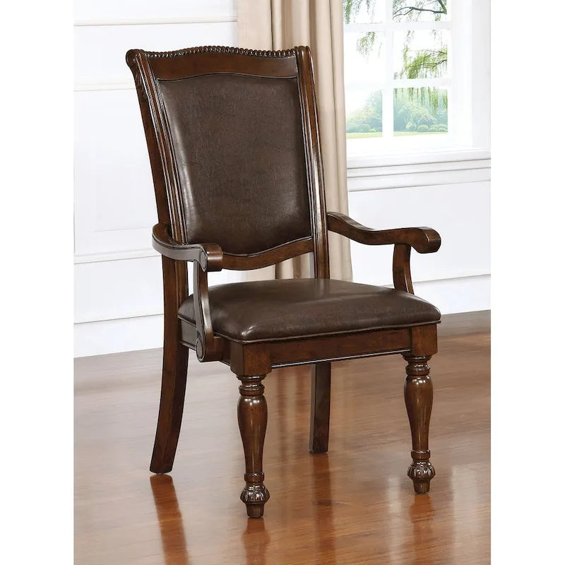 Ensemble de 2 fauteuils en similicuir marron cerise et expresso