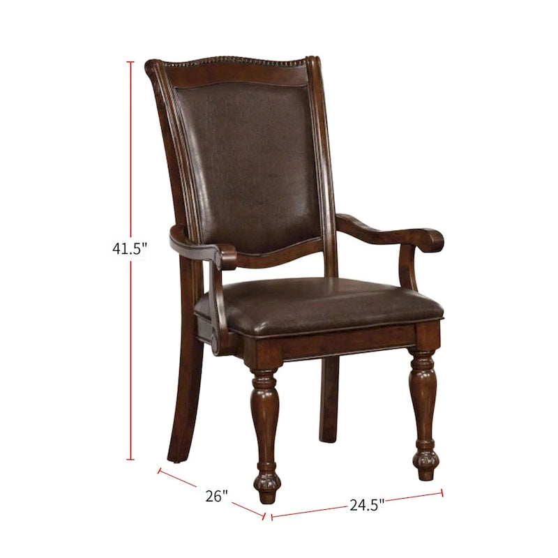 Ensemble de 2 fauteuils en similicuir marron cerise et expresso