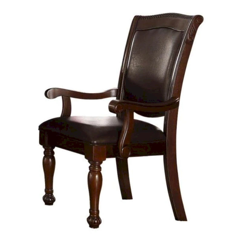 Ensemble de 2 fauteuils en similicuir marron cerise et expresso