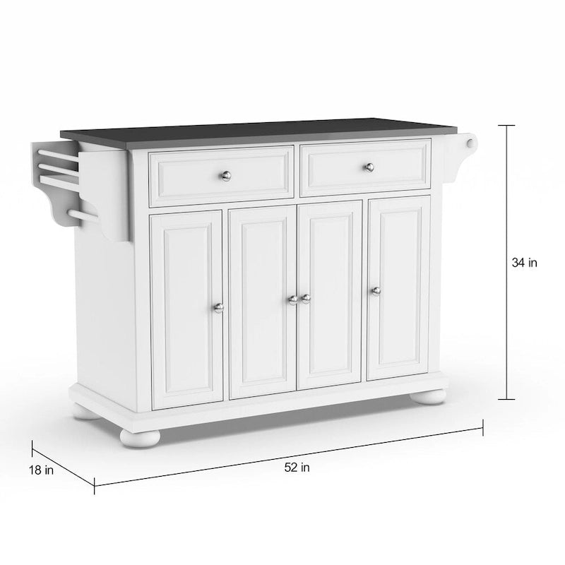 Îlot/chariot de cuisine pleine grandeur avec dessus en acier inoxydable