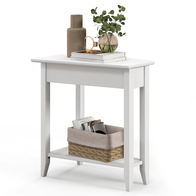 2-Tier End Table Irregular Narrow Sofa Side Nightstand
