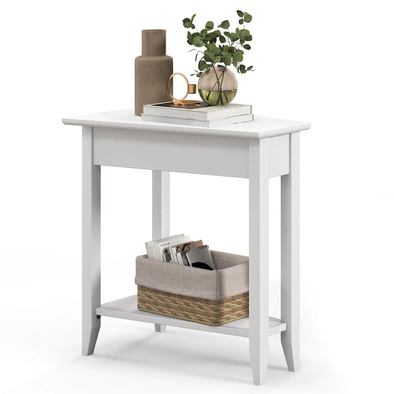 2-Tier End Table Irregular Narrow Sofa Side Nightstand