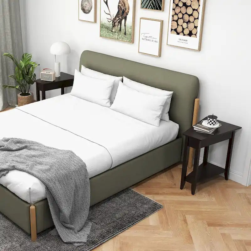 2-Tier End Table Irregular Narrow Sofa Side Nightstand