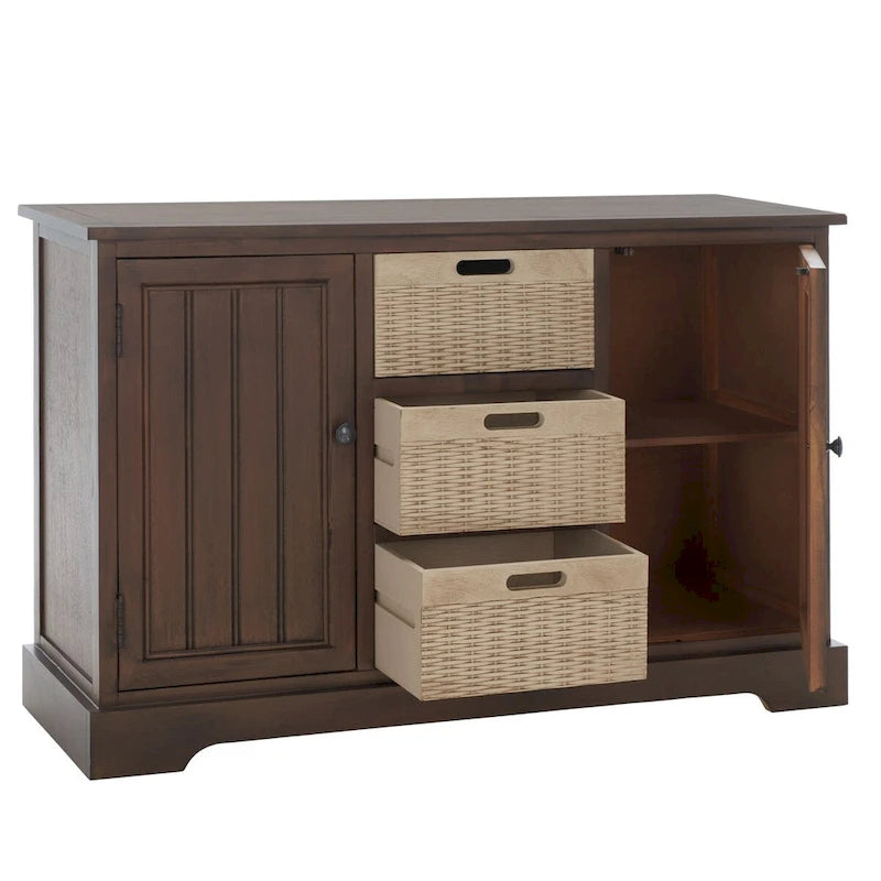 Console de ferme avec 2 tiroirs et 3 paniers amovibles
