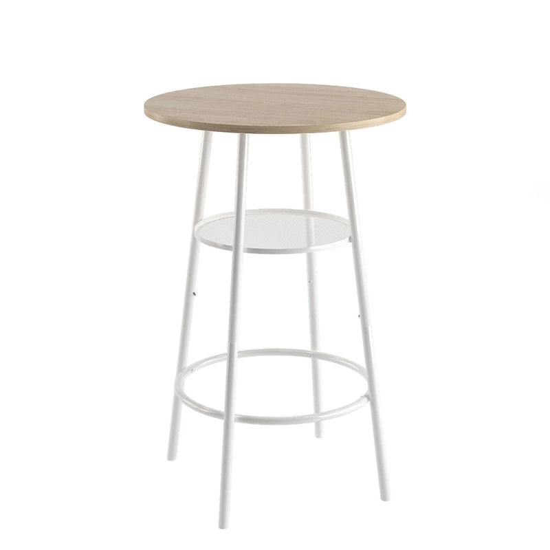 Table de bar avec 2 tabourets pliables et cloison, 61x61x90 cm