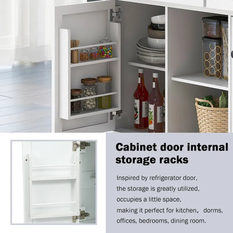 Desserte de cuisine à roulettes avec plan de travail rabattable en bois d'hévéa, îlot de cuisine à 5 roulettes avec rangements et 3 tiroirs