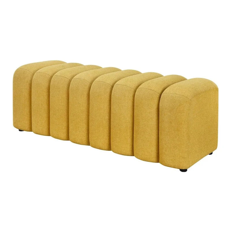 Banquette d'appoint capitonnée à canaux