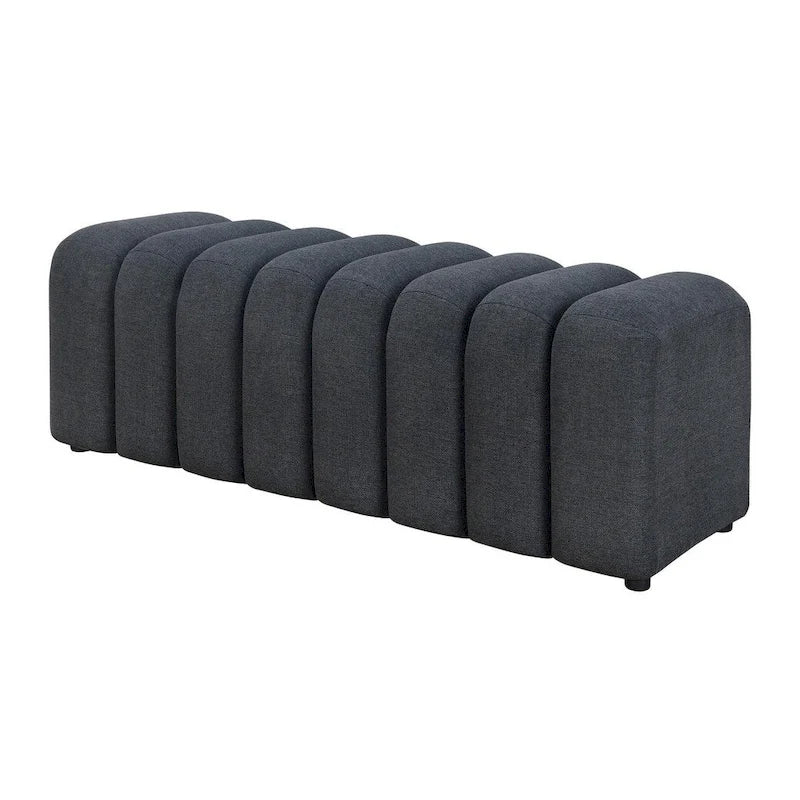 Banquette d'appoint capitonnée à canaux