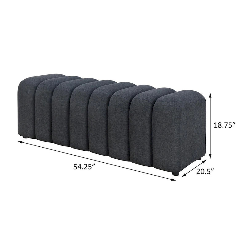 Banquette d'appoint capitonnée à canaux