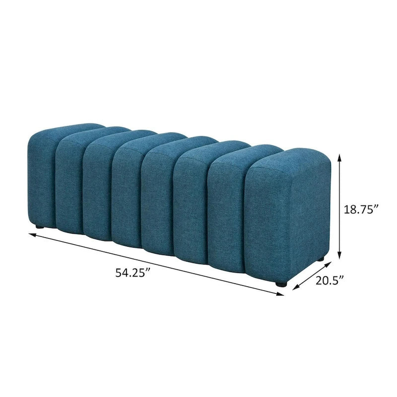 Banquette d'appoint capitonnée à canaux