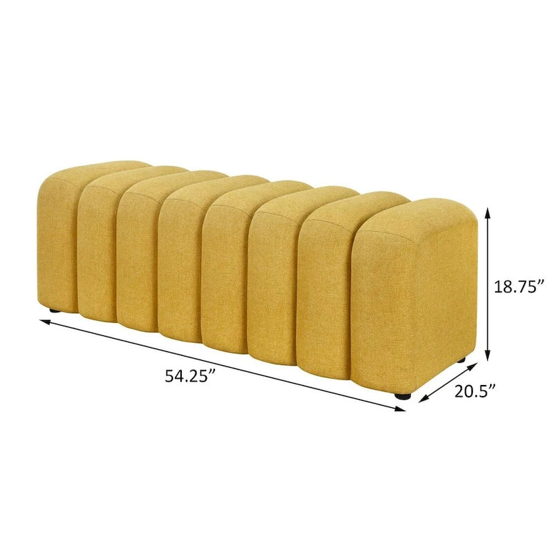 Banquette d'appoint capitonnée à canaux