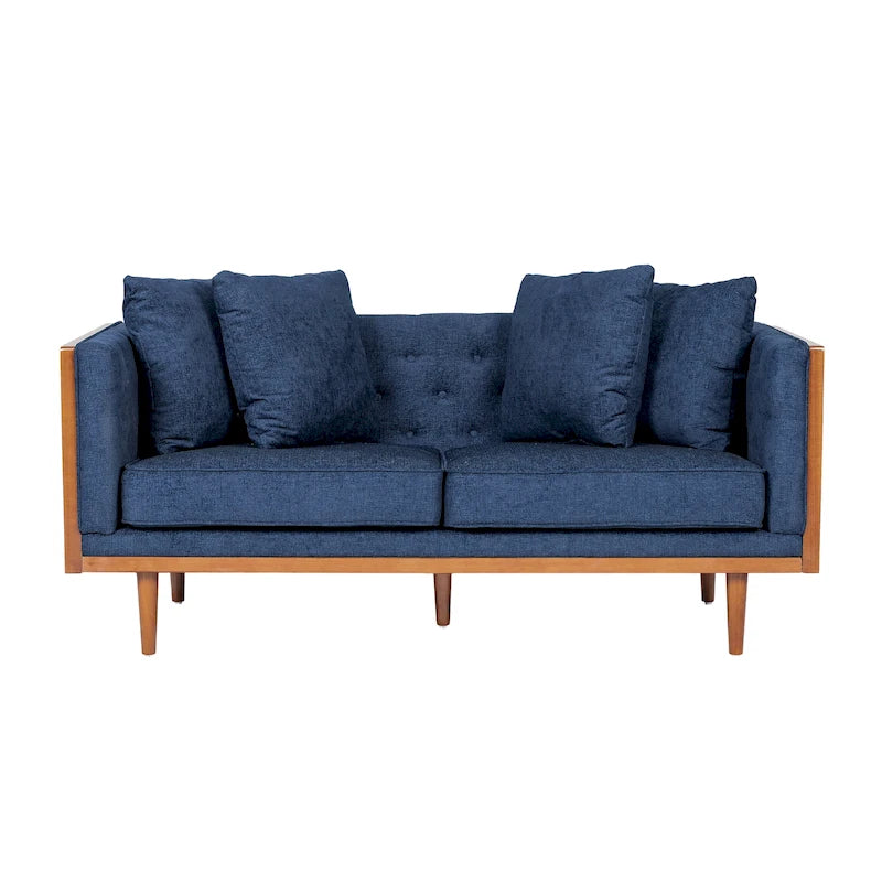 Causeuse capitonnée avec coussins décoratifs