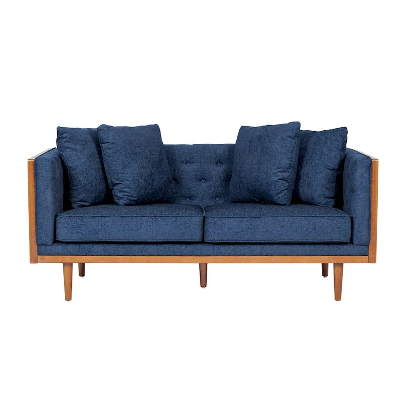 Causeuse capitonnée avec coussins décoratifs