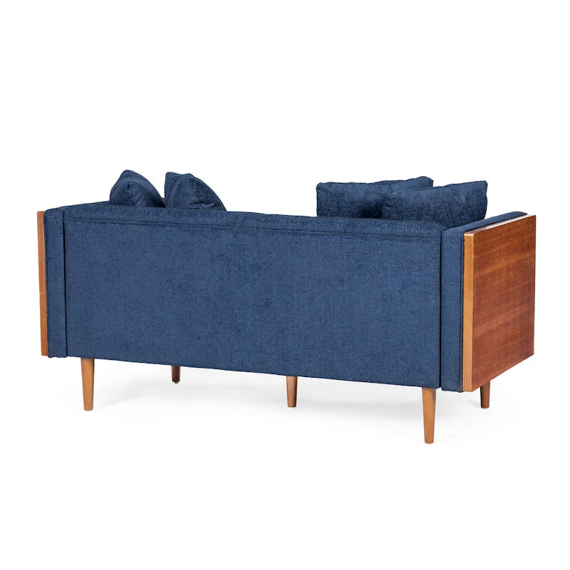 Causeuse capitonnée avec coussins décoratifs