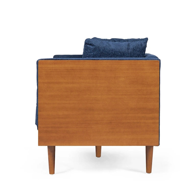 Causeuse capitonnée avec coussins décoratifs