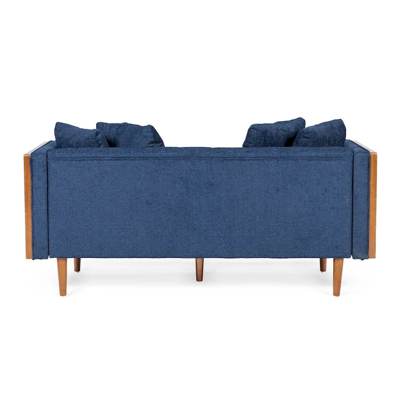 Causeuse capitonnée avec coussins décoratifs