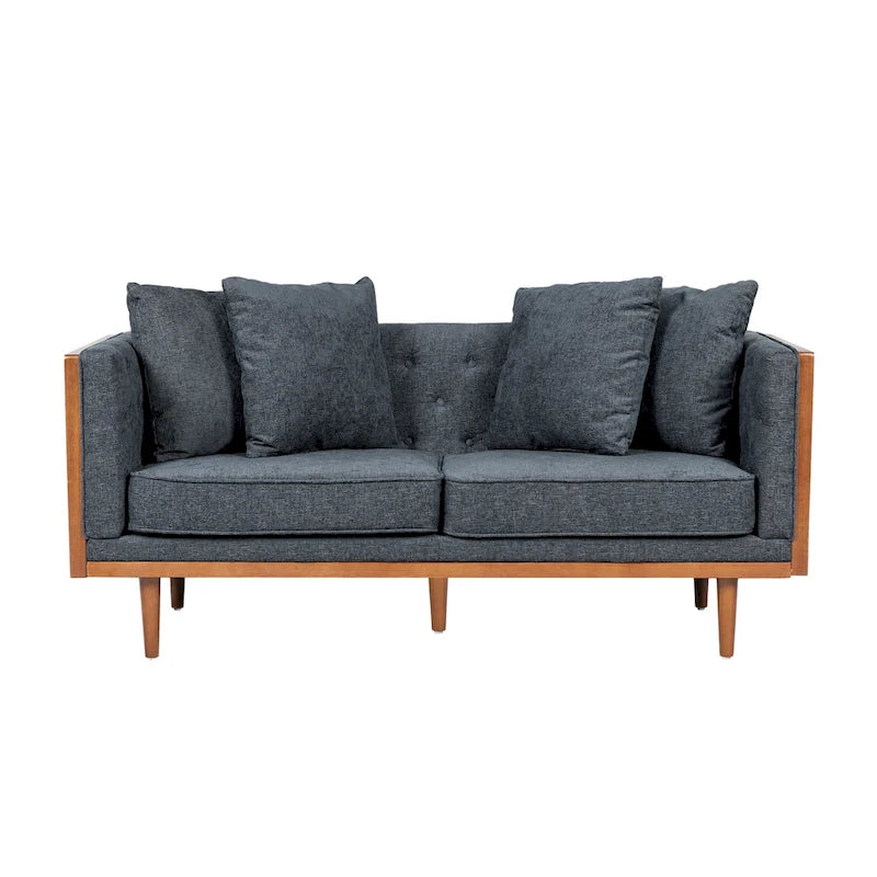 Causeuse capitonnée avec coussins décoratifs