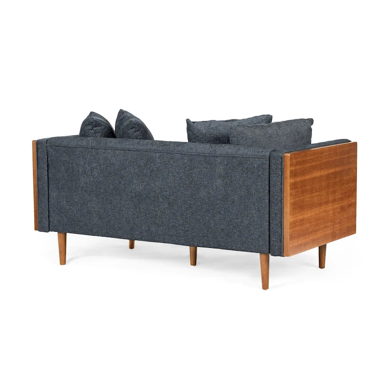 Causeuse capitonnée avec coussins décoratifs
