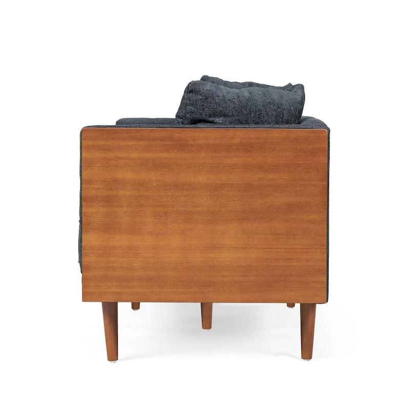 Causeuse capitonnée avec coussins décoratifs