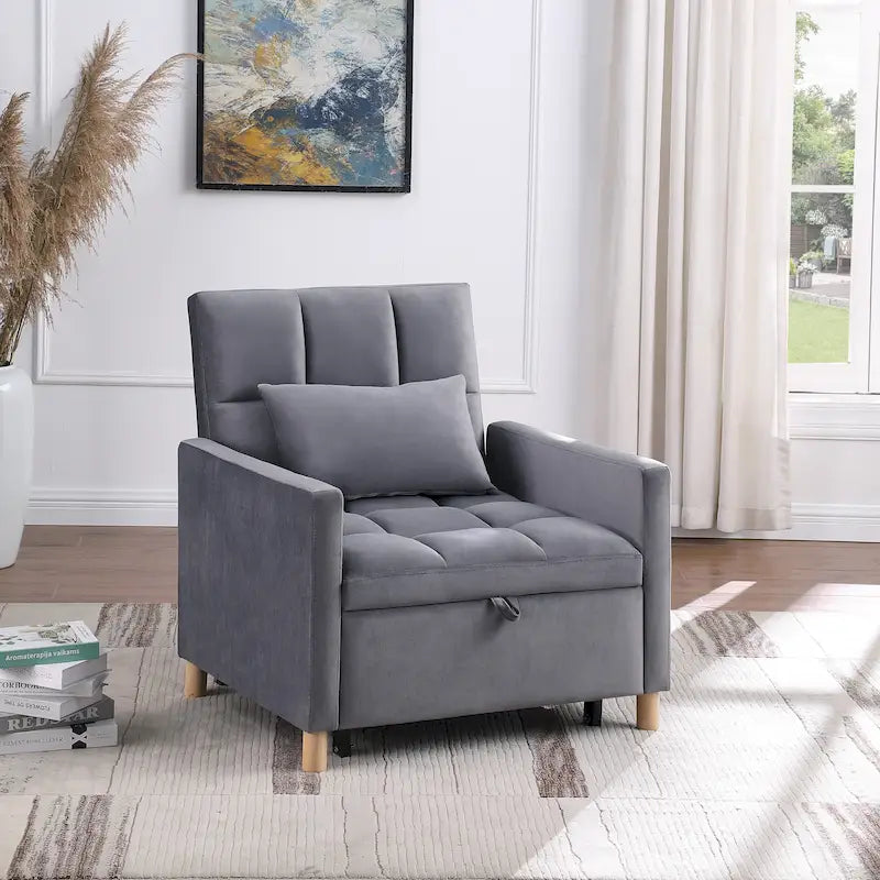 Canapé-lit convertible, fauteuil réglable avec oreiller, fauteuil-lit multifonctionnel