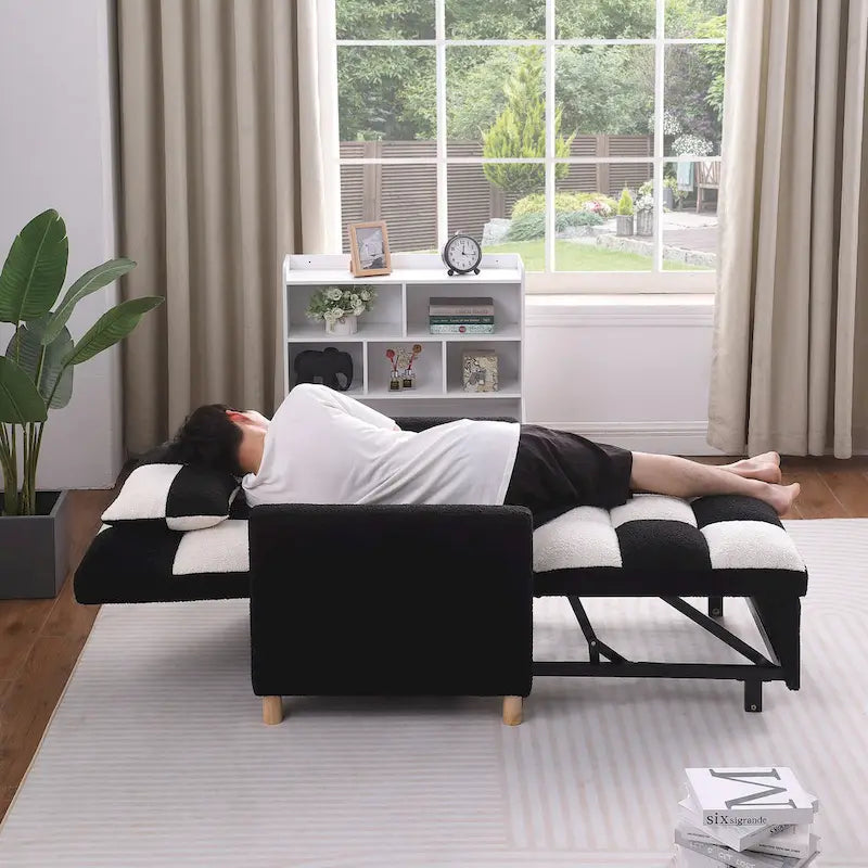 Canapé-lit convertible, fauteuil réglable avec oreiller, fauteuil-lit multifonctionnel