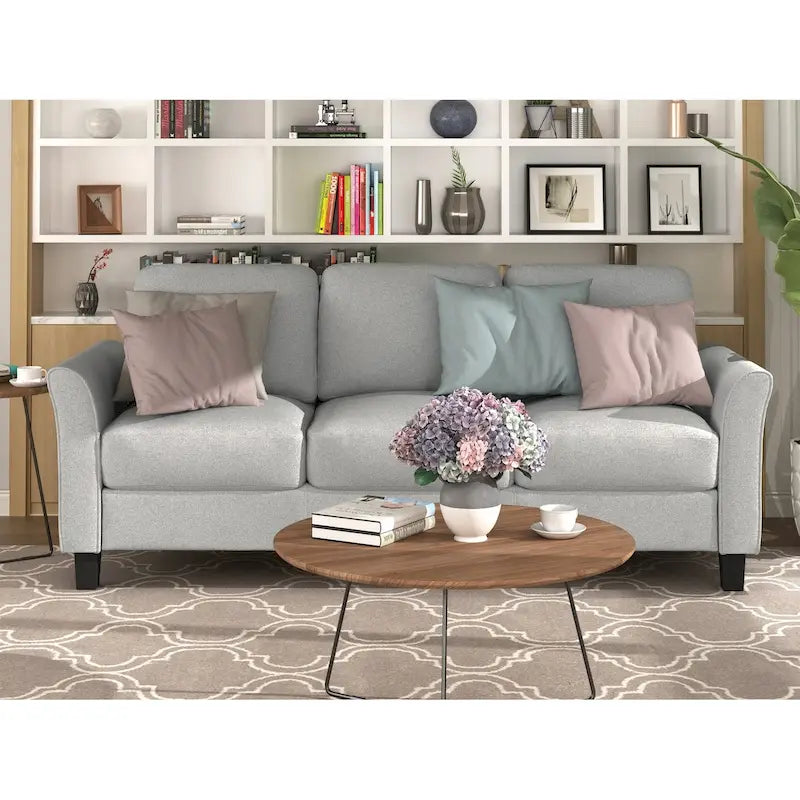 3-Seat Linen Fabric Sofa