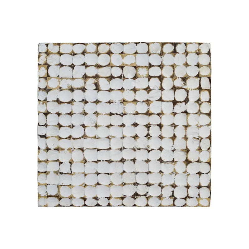 Table d'appoint cube en coque de noix de coco naturelle vieillie