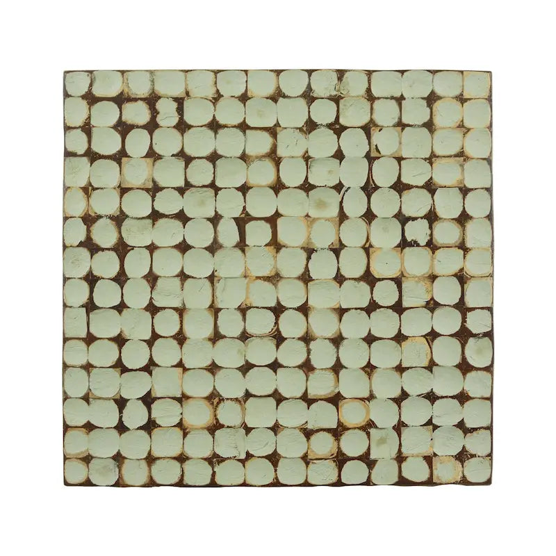 Table d'appoint cube en coque de noix de coco naturelle vieillie