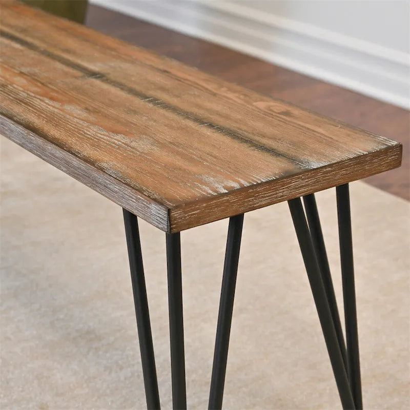 Banc de salle à manger en bois avec cadre en métal