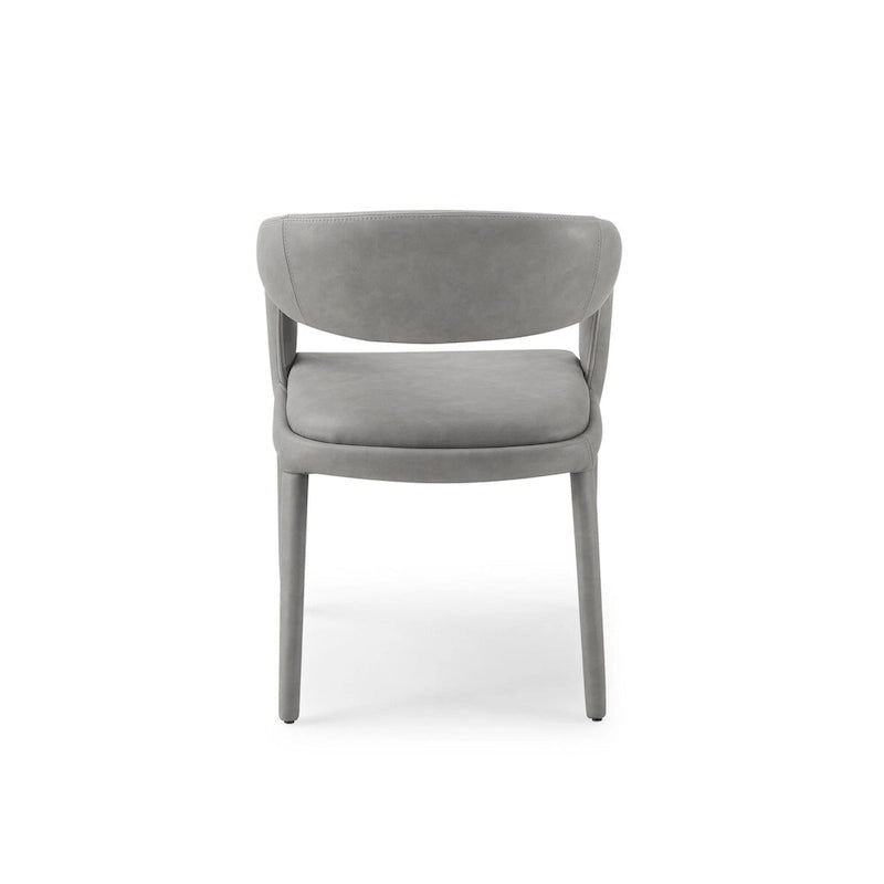 Chaise de salle à manger moderne en similicuir gris