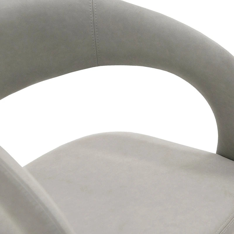Chaise de salle à manger moderne en similicuir gris