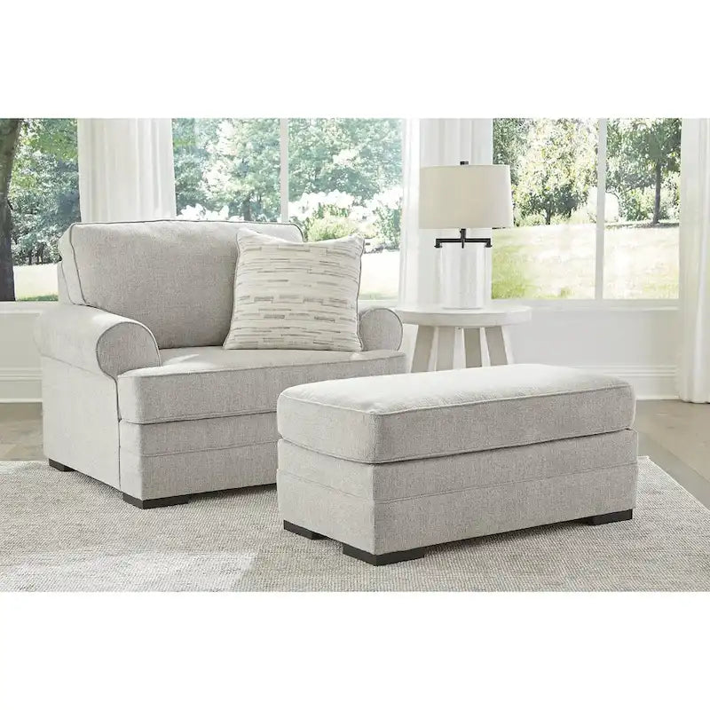 Pouffe rembourré gris