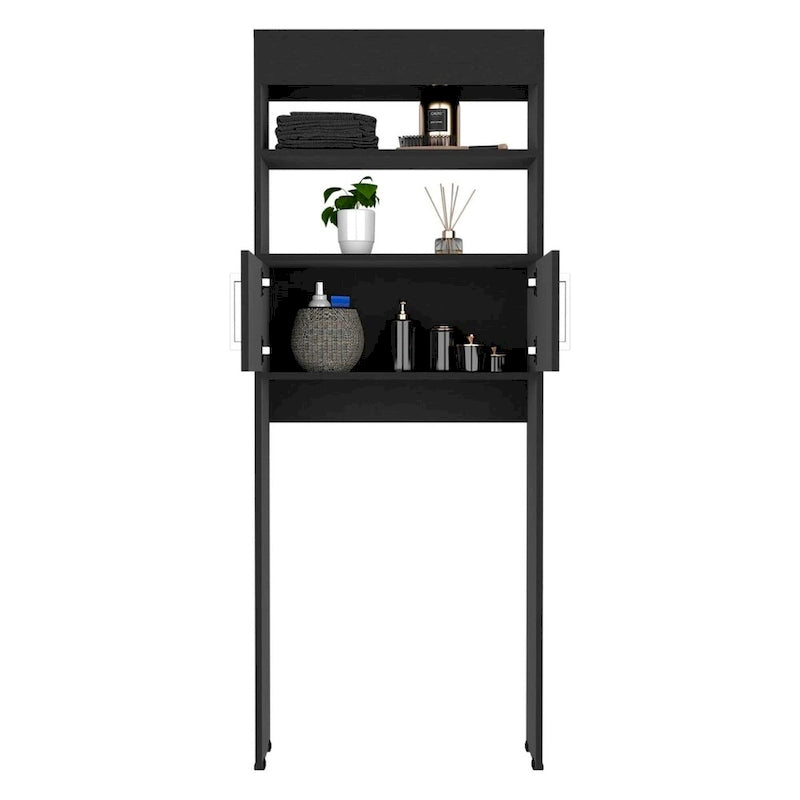 Meuble de rangement WC suspendu avec portes et étagères